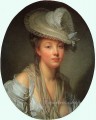 白い帽子をかぶった若い女性の肖像画 ジャン・バティスト・グルーズ